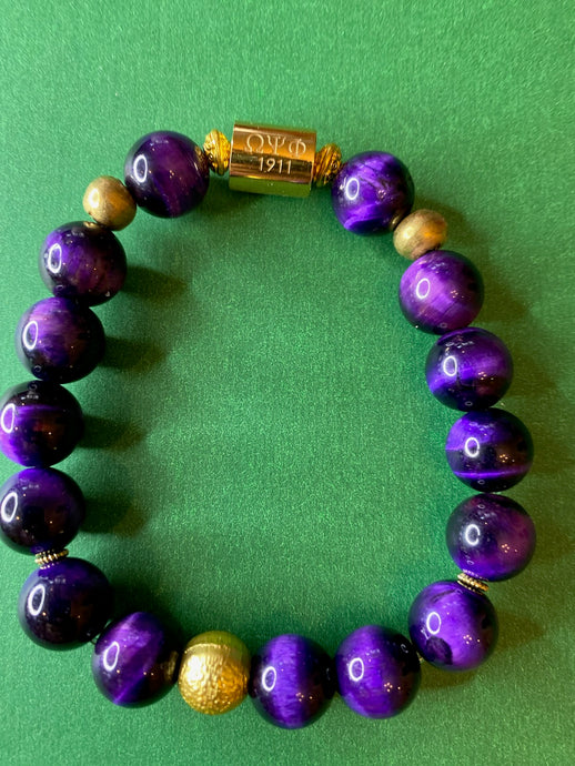 Omega Psi Phi Purple Tiger's Eye