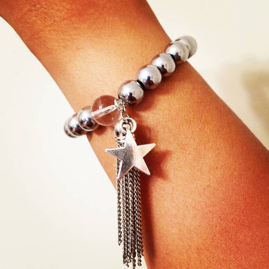 Silver Star Hematite Bracelet