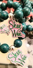 Load image into Gallery viewer, Kelly Green- Dyed Jade Stones , &quot;Skee Wee&quot; Charm Bracelet